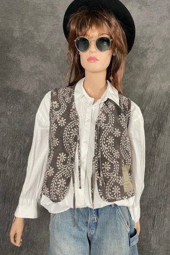 Miysu Damesgilet Bruin Blockprint