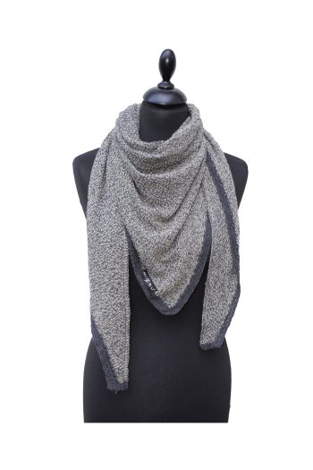 Miysu Gebreide driehoek sjaal, omslagdoek, Butterfly antraciet.